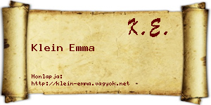 Klein Emma névjegykártya
