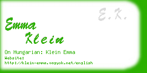 emma klein business card